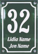 10 X 14 CM<br />
HOUSE NUMBER<br />
WITH NAME <br />
CONVEX