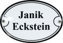 11,5 X 8 CM<br />
NAME PLATE <br />
OVAL, CONVEX<br />
WITH FRAME