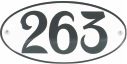 20 X 10 CM<br />
HOUSE NUMBER<br />
OVAL, CONVEX