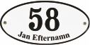 20 X 10 CM<br />
HOUSE NUMBER OVAL<br />
WITH NAME <br />
CONVEX