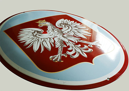 Emaliowane godła i herby