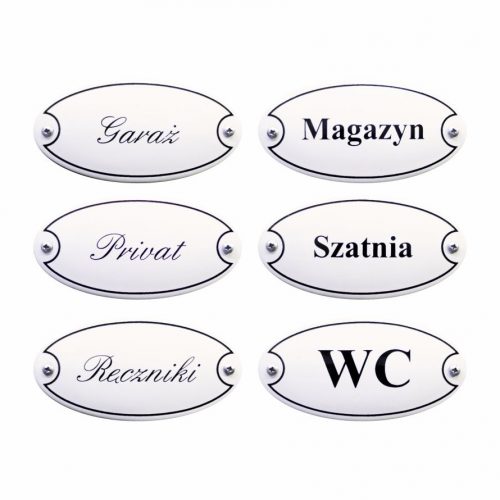 Owal<br>
6 x 3,5 cm / 10 x 5 cm / 11,5 x 8 cm