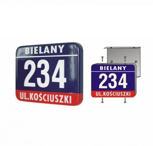 Nr C<br>
Numer na dom emaliowany typ Stolica z zagiętymi krawędziami<br>
40 x 30 cm / 30 x 22,5 cm /
20 x 15 cm
