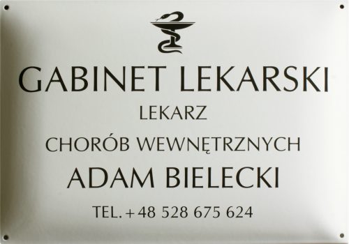 Emaliowane szyldy do gabinetów lekarskich, weterynaryjnych i przychodni