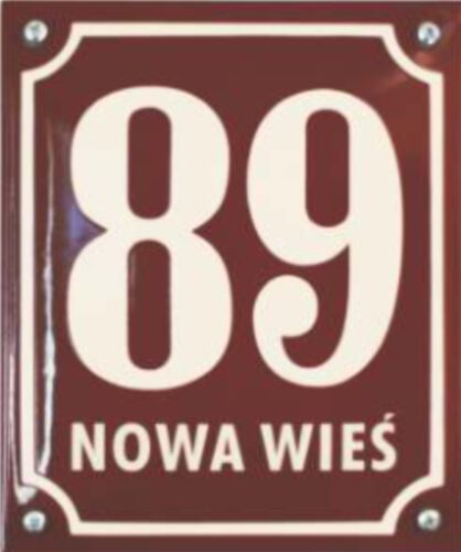 Nr G<br>
Numer na dom emaliowany wypukły z nazwą lub bez<br>
10 x 13 cm